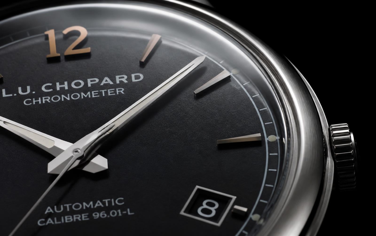 Macro photograph of a luxury mechanical watch dial